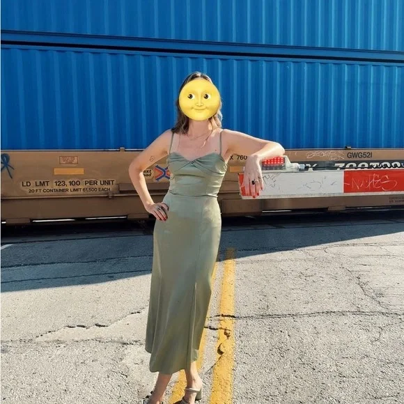 Reformation Sage Green Midi Dress - Picture 8 of 8